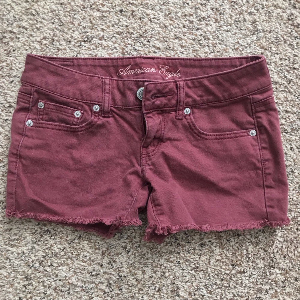 Real Low Rise Burgundy Shorts